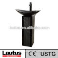 Lautus Artistic PS010BM-OV6038BM free standing unique marble pedestal sink